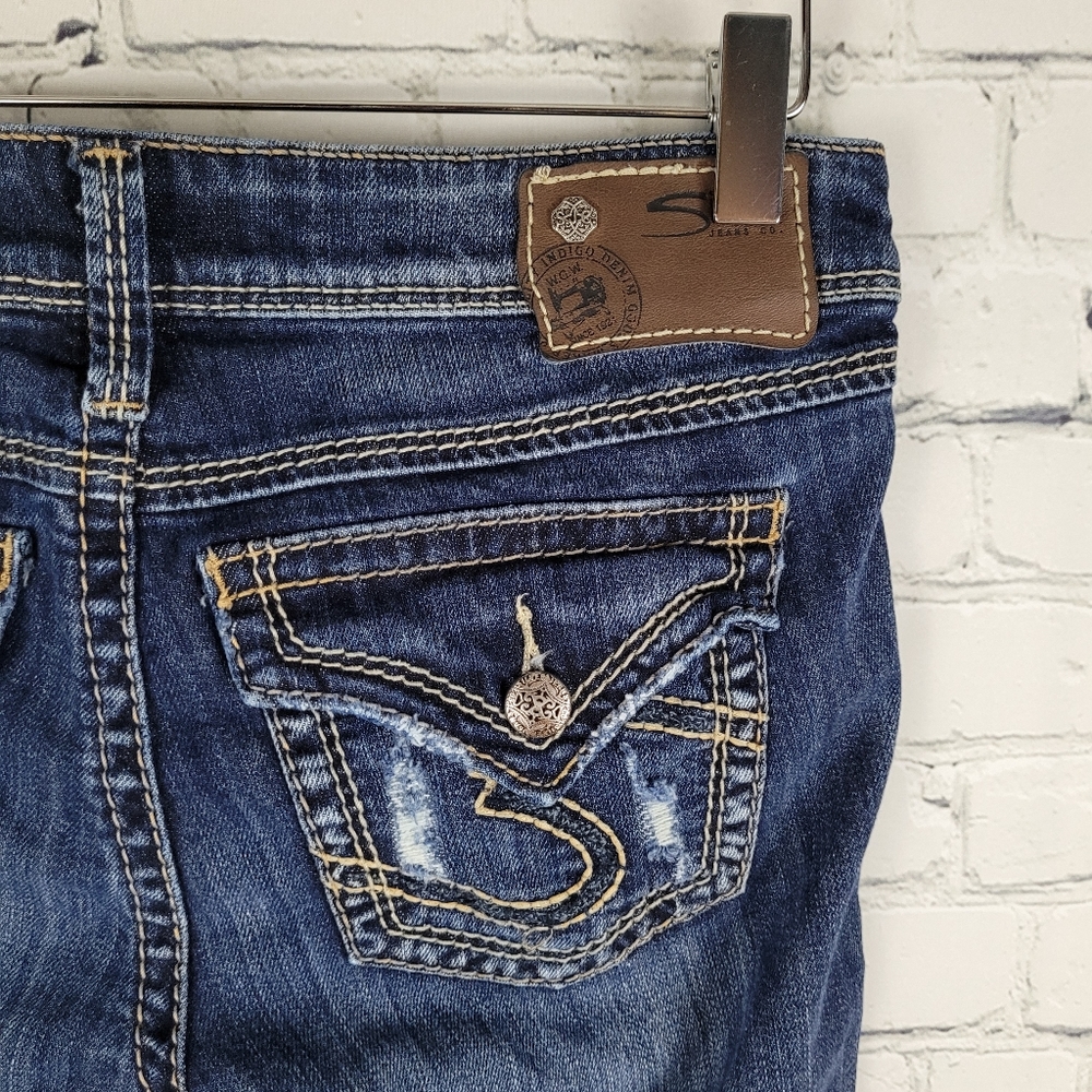 SILVER | Pioneer Flap pocket distressed flare leg denim jeans